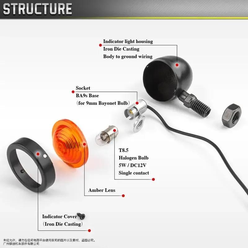 Xiaomi 2pcs Motorcycle Turn Indicator Daytime Mini Motorcycle Running Lights for Rear and Head Turn Round Running Lights for Motorcycle