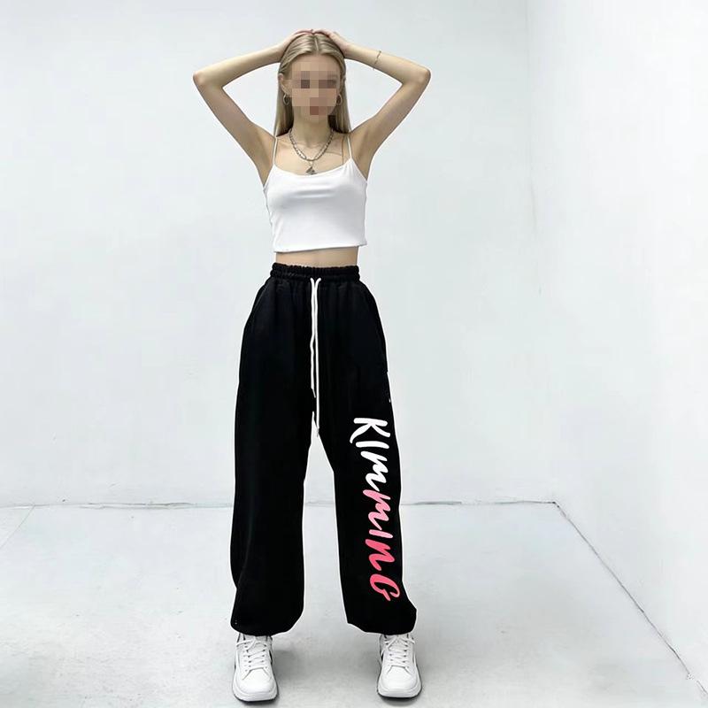 High Waist Loose Joggers - Jazz Dance & Hip Hop Style for Women S чёрный