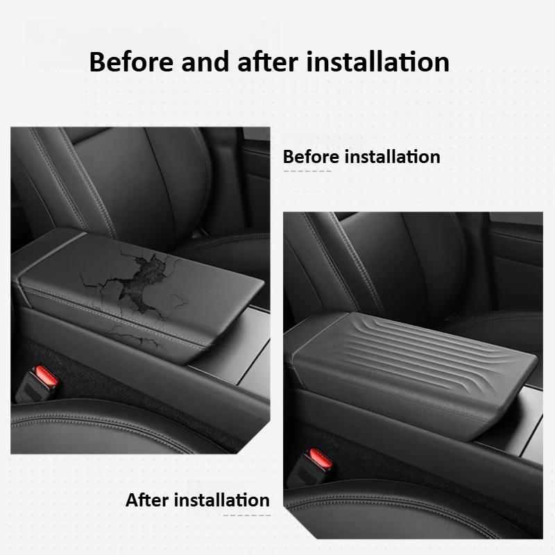 For Tesla Model Y Juniper 2025 TPE Handrail Box Protective Cover Armrest Box Shell Interior Modification Black Car Accessories