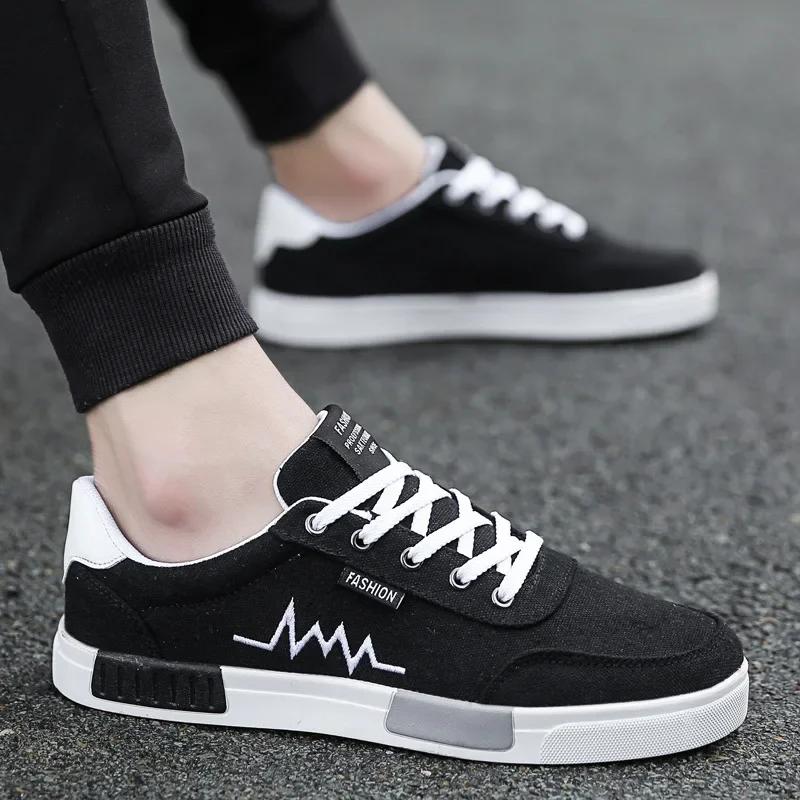 

PopGaleskylee Мужская обувь 2025 Новая дышащая парусиновая обувь Мужская модная универсальная мужская спортивная повседневная обувь для скейтборда Удобная 44