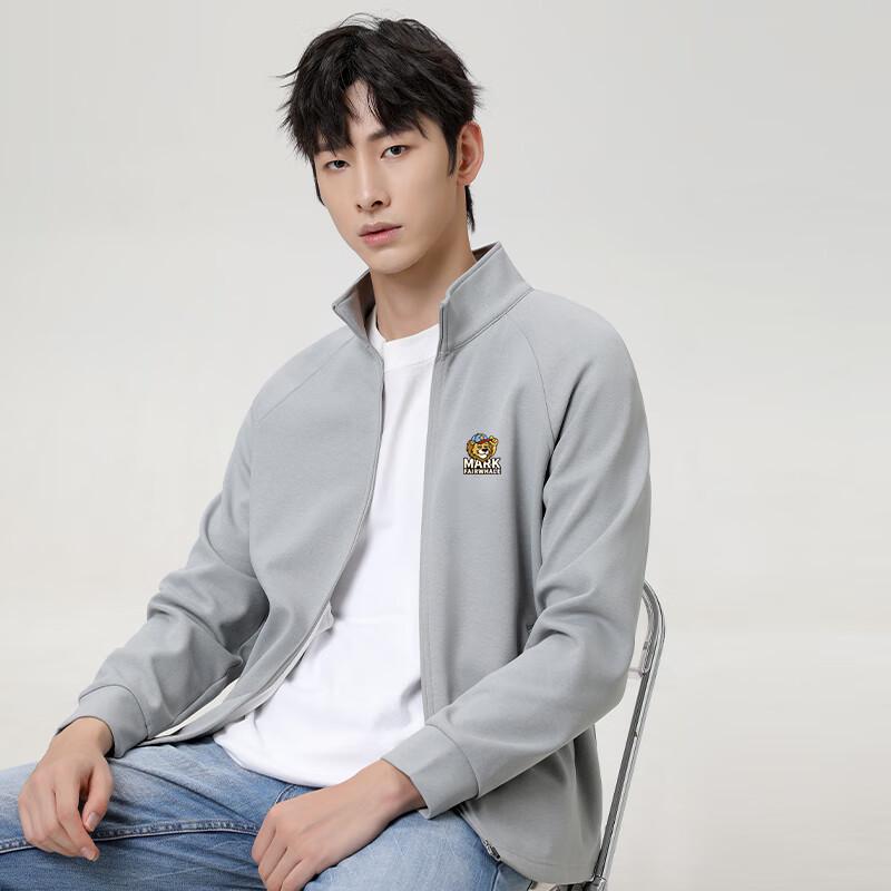 Mark Fairwhale Men's Embroidered Stand Collar Zipper Jacket