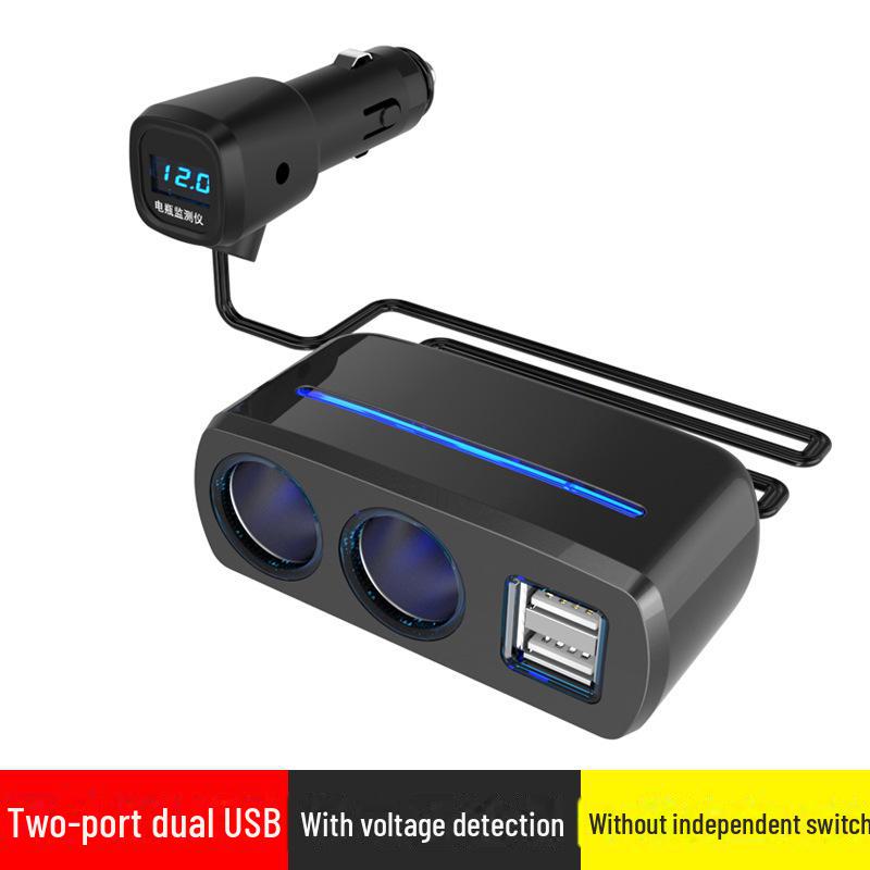 Car Multi-Function Socket & Charger Adapter: 1-to-3 Cigarette Lighter, 1-to-2 Power Distributor Plug