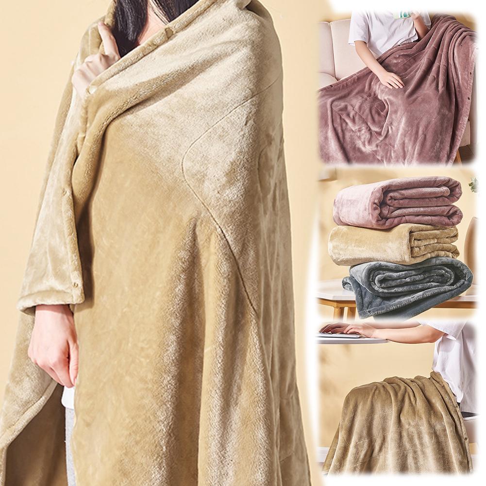 USB Charging Electric Flannel Heating Blanket 5V Single Office Warmer Detachable Cover Machine Washable Power Bank Compatible