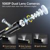 5inch Dual-Lens Endoscope Camera with Light 1080P Borescope 16.5FT Flexible Sewer Camera IP67 Waterproof Plumbing Snake Camera