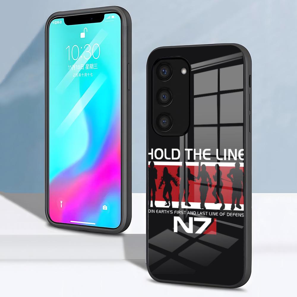 N7 Mass Effect Phone Case For Samsung S26 S25 S24 FE S23 S22 S21 Plus S20 Ultra Note20Ultra Black Glass Cover