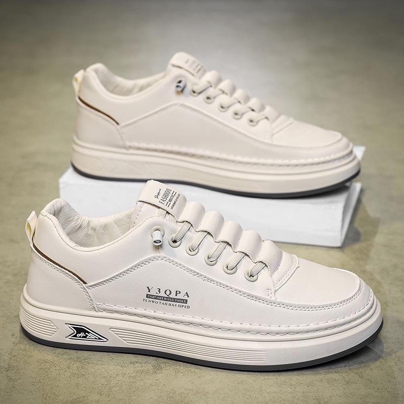 

Мужские весенние повседневные кроссовки 2025 года: Модные британские кожаные туфли-слипоны Size 40