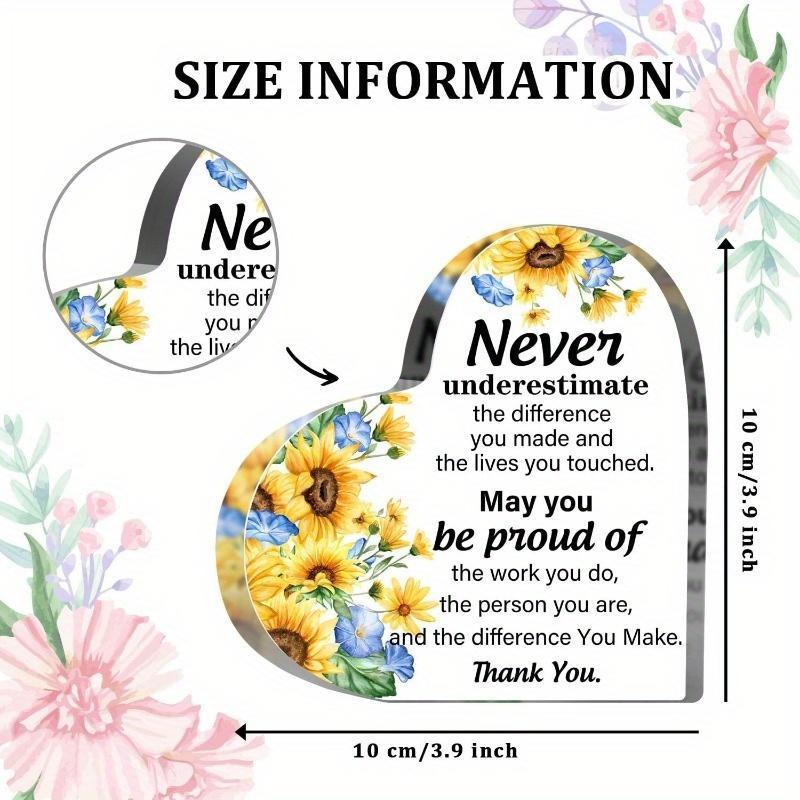 Acrylic Retirement Gift (Women): Coworker Keepsake (Inspirational Quote). Thank You/Going Away Colleague Gift.