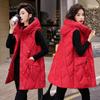 Down Cotton Vest Women's New Autumn and Winter Medium and Long European Goods Internet Celebrity Popular Vest Jacket
