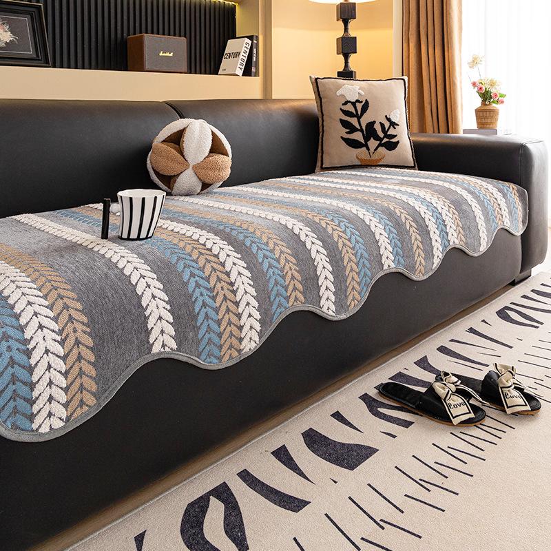 Special-Shaped Sofa Cushion Is Universal In All Seasons  New Fixed High-End Sense Straight-Lined One-Piece Sofa Irregular Seat Cushion