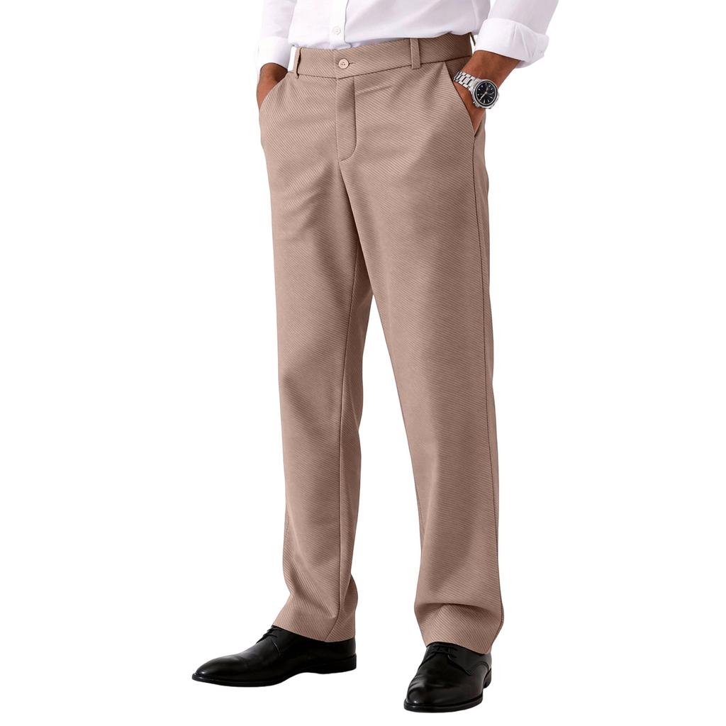 Men's English Gentleman Slim Fit Straight Leg Dress Pants | Casual Business Trousers For Commute