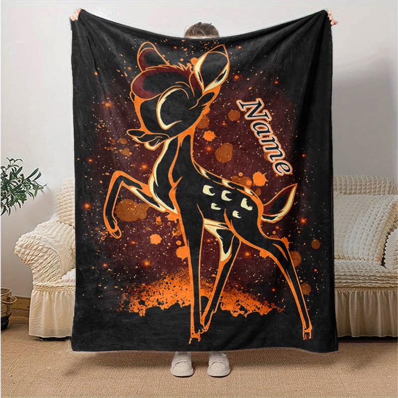 Custom 1pc Bambi Friends Adventure Blanket, Soft And Comfortable Blanket, Casual Warm, Camping Travel Blanket, Birthday Gift Q9103