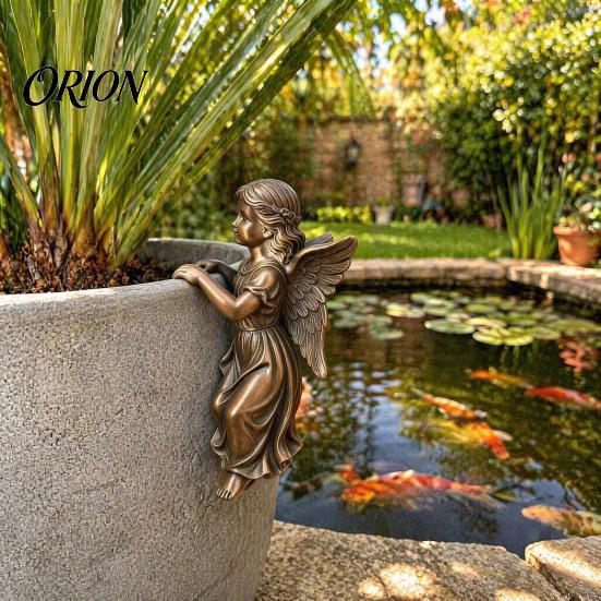 Flower Pot Hanging Decor Vintage Angel Girl Statue, Planter Climber Cute Resin Figurine for Edge Unique Holiday Gift Ideas