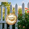 2D Flat 1pc Ramadan Mubarak Wooden Sign Hanging, Gold Petal Printed Art Decoration, Home Entryway Living Room Bedroom Balcony Garden Decor, Country