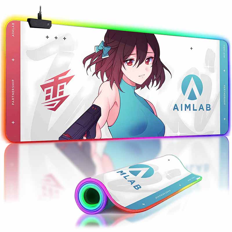 Anime Mask Girl Mouse Pad Yuki Aim Large Mouse Mat E-Sports Gamer Desk Pads Non-Slip Rubber Premium Mouse Pad XXL Keyboard Mats