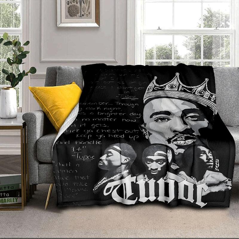 Rap Legend In Blue Blanket Flannel Blanket for bed, sofa, Camping, Hiking, Picnic Essentials, gift for family Fan gifts