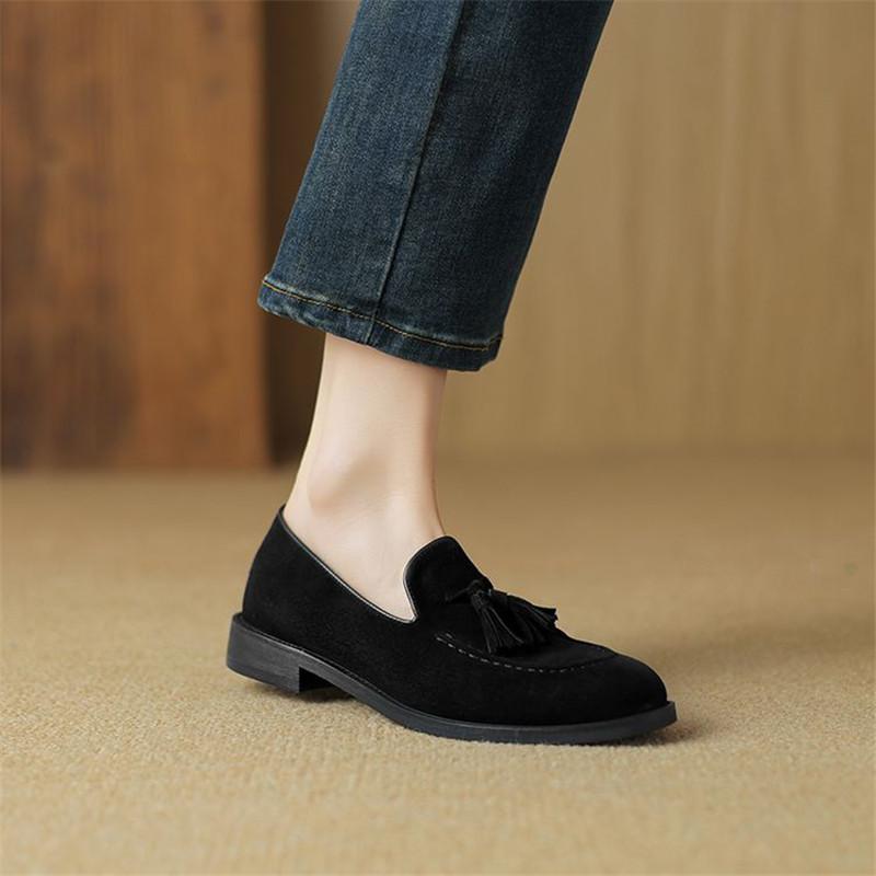 Fashion New Winter Sheep Suede Women Pumps Shoes for Women Fashion Round Toe Loafers Shoes Zaptos Mujer Low Heels Deep Mouth Shoes