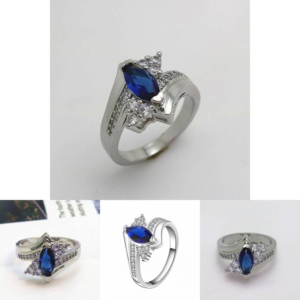 Stunning Blue Geometric Ring Crafted With Copper For Elegant Fashion Statement