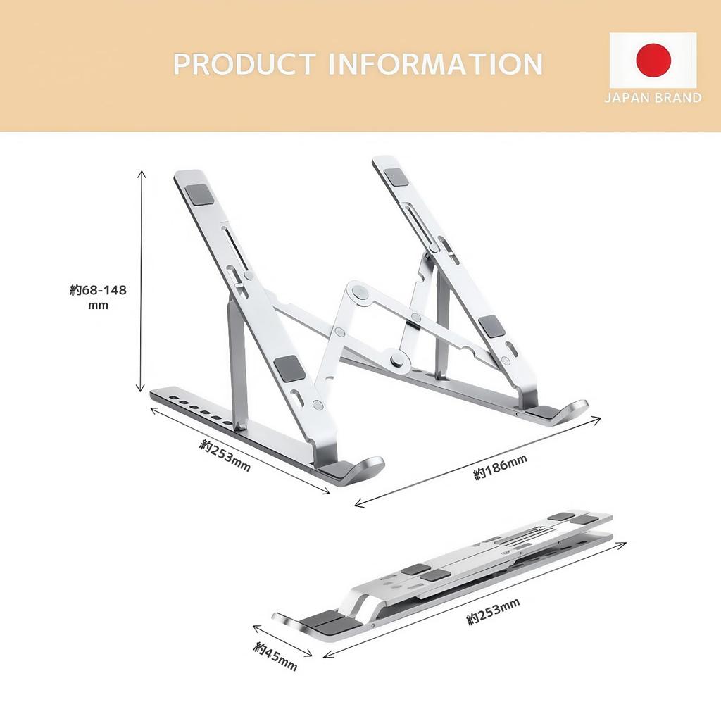 VivaViva Adjustable Angle Foldable Laptop Stand with Backrest for Lecture Improves Convenient Aluminum Alloy Includes Storage Bag Non-Slip Desks,