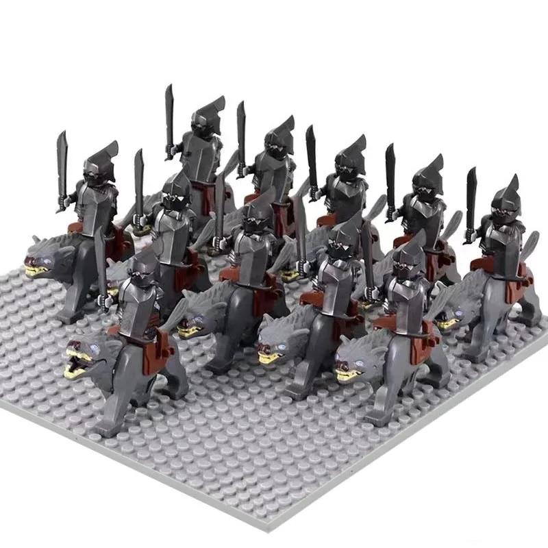 Middle Age Demon Realm Warg Varg Orcs Soldier VS Uruk-hai Azog Figures Creative War Mount Elk Boar Wolf  DIY Bricks Toys for Kid