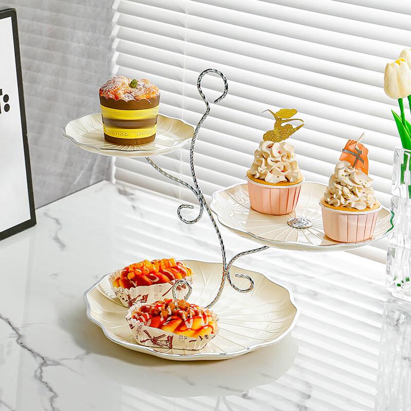 Decorative Flower Fruit Plate with Branch Stand