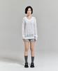 AWESOME STUDIO Distressed See-Through Long Sleeve Knit White