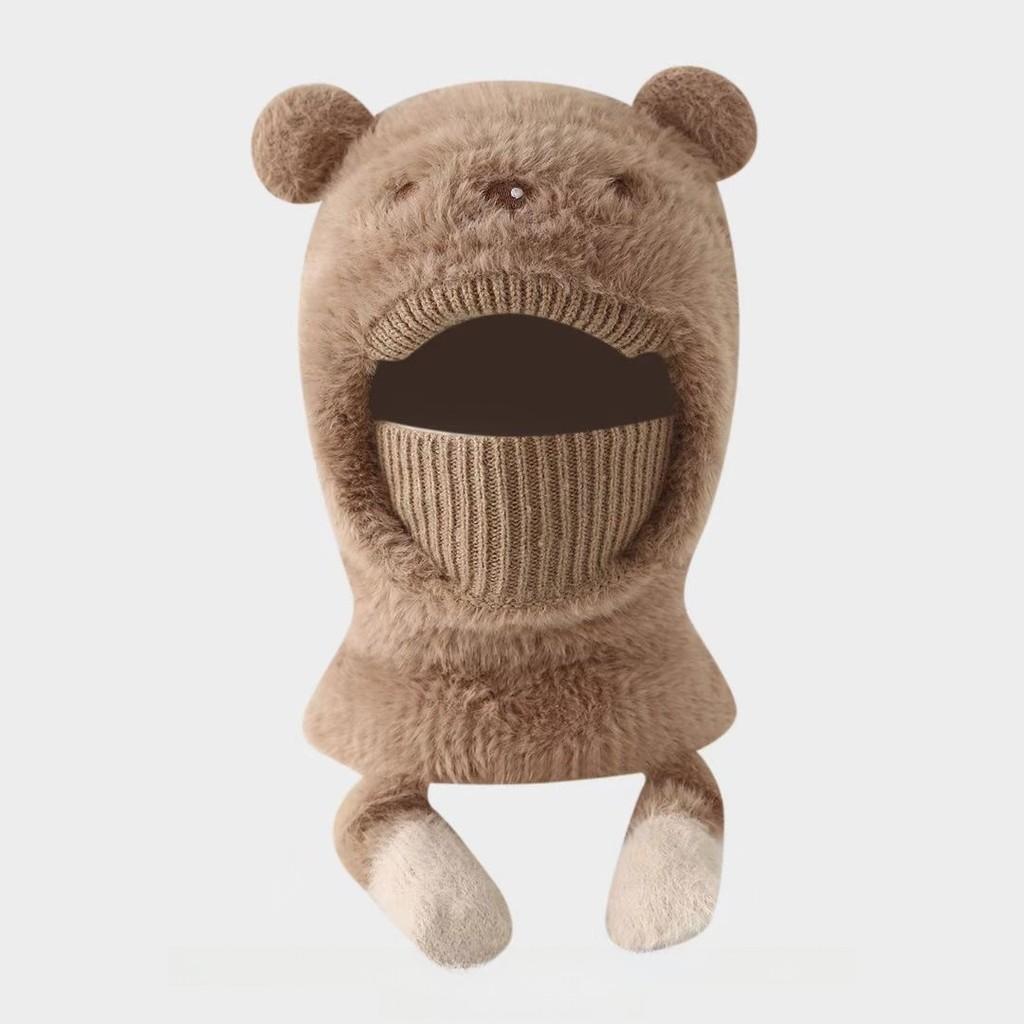 

Children Winter Hat With Plush Fleece Ear Warmers And Mask For Kids Ages 2 To 8 хаки