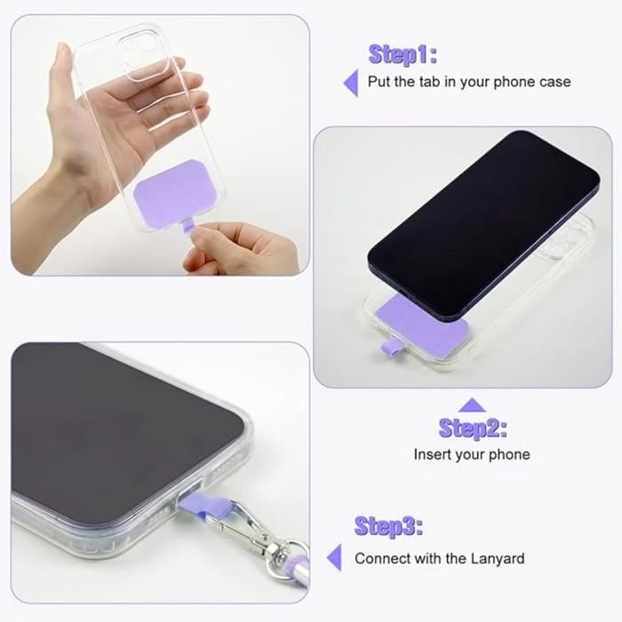 Lanière pour Téléphone Portable - BOOLING - Violet - Légère - Réglable - Nylon