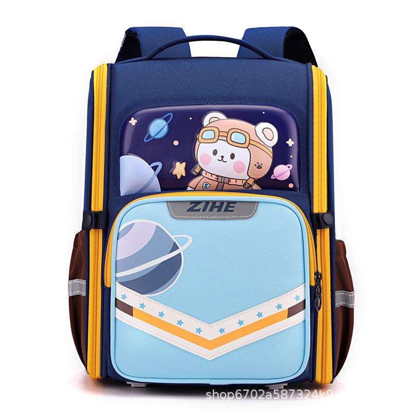 Children's Schoolbag New Cartoon Large-capacity Load-reducing Ridge Backpack Durable and Lightweight Double-layer Hard Shell Backpack Fashionable