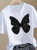 (Asian Size) Trend Flower Sweet Clothing Top Short Sleeve Graphic T-shirts Print Female T Shirt Woman Women Fashion Tee