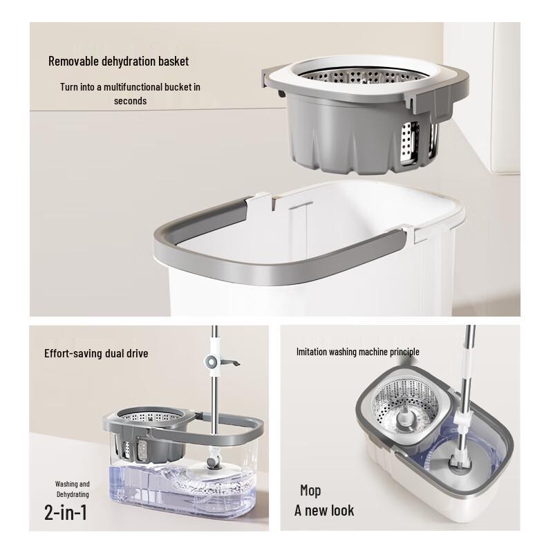 Mayflower Hands-Free Spin Mop with Bucket
