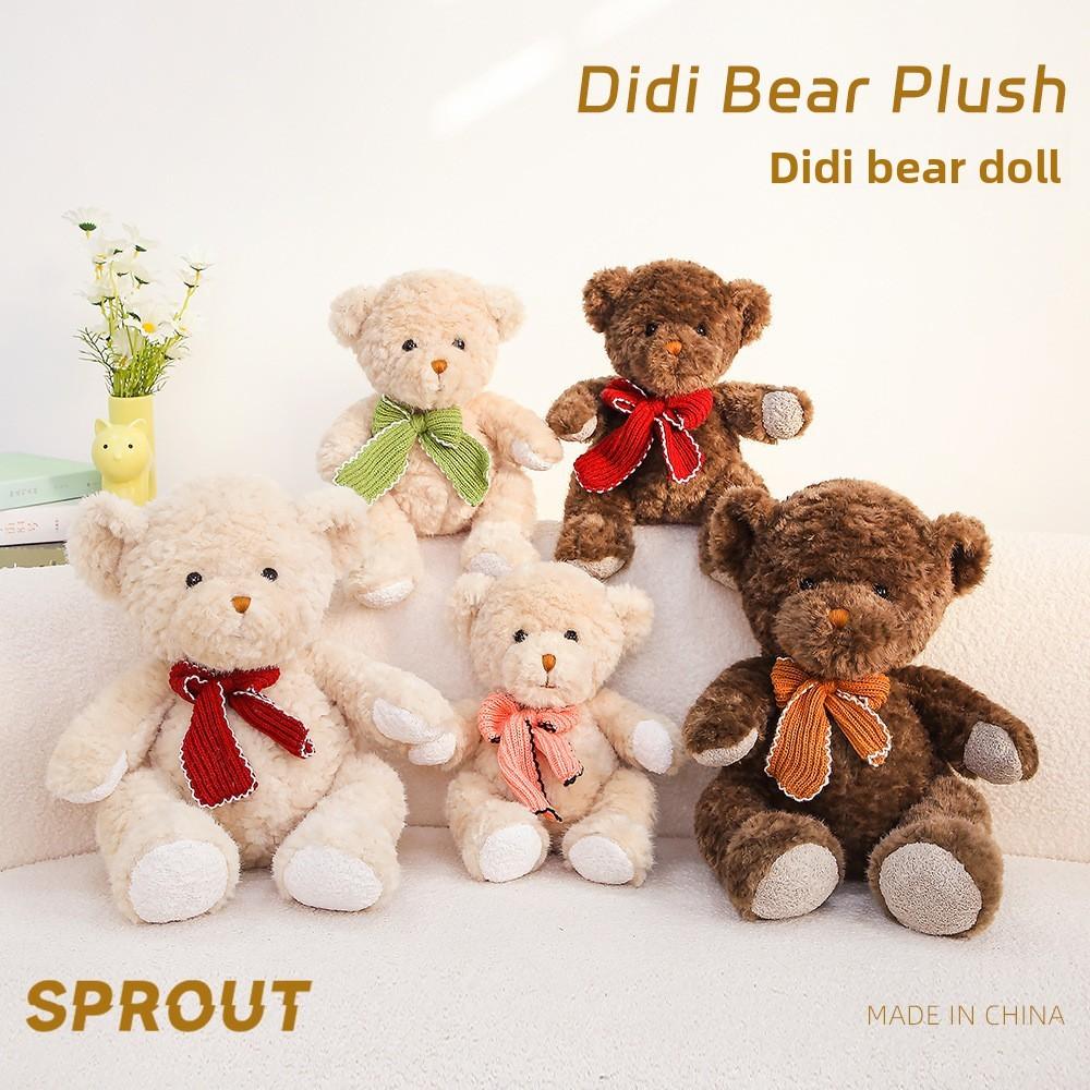 Plush Teddy Bear Gift For Girlfriend With Bow Tie Soft Stuffed Animal For Birthday Celebration