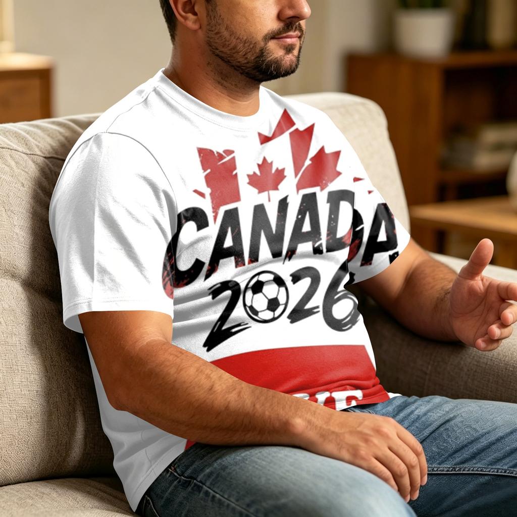 Men's Large Size Casual Loose Fit Breathable T-Shirt Soccer Graphic Design Short Sleeve Comfortable Top for Everyday Wear