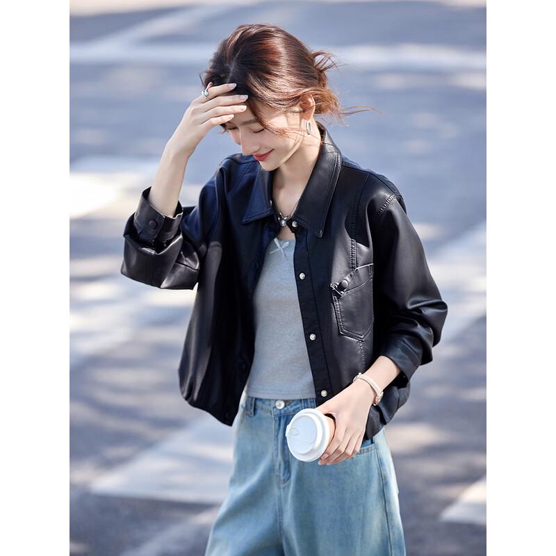 Women's Retro Faux Leather Biker Jacket