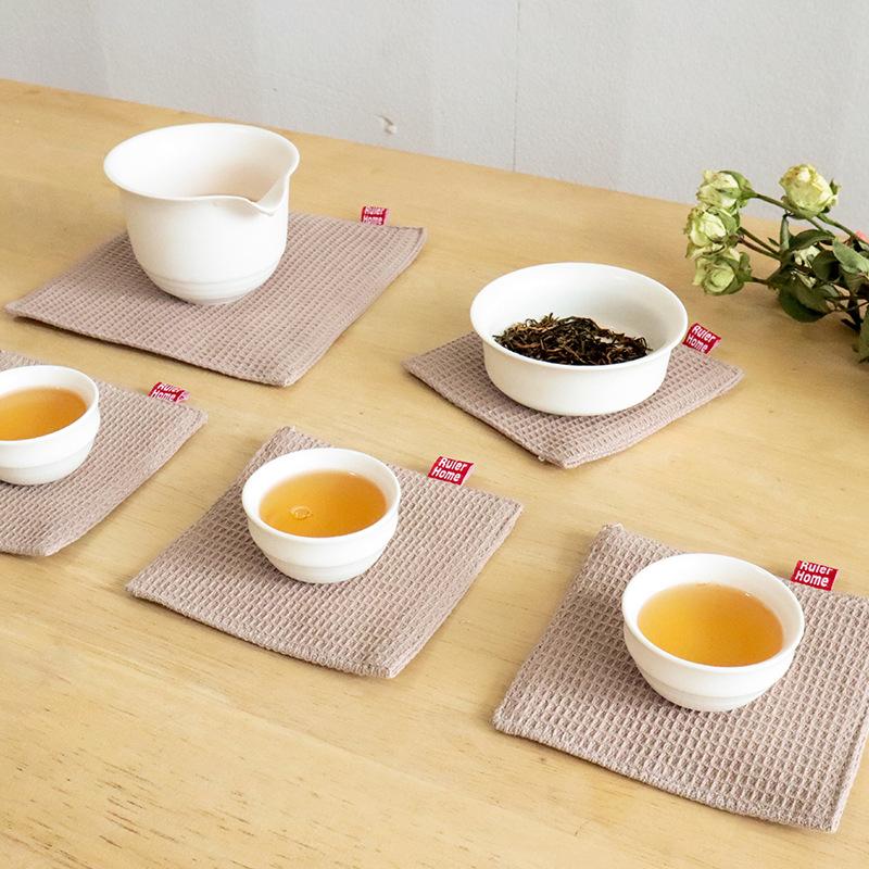 New Fabric Fabric Coaster Insulation Pad Double Layer Lined Coaster Cloth Teapot Pad