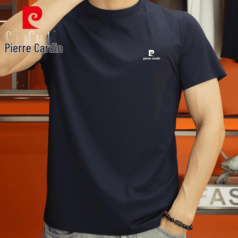 Pierre Cardin Men s Lightweight Ice Feel Solid Round Neck T-Shirt 5XL