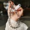 Square Starburst Electroplated Alloy PVC Phone Charm Light-Luxury Crystal Beaded Phone Strap for Women Handbag Pendant Keychain