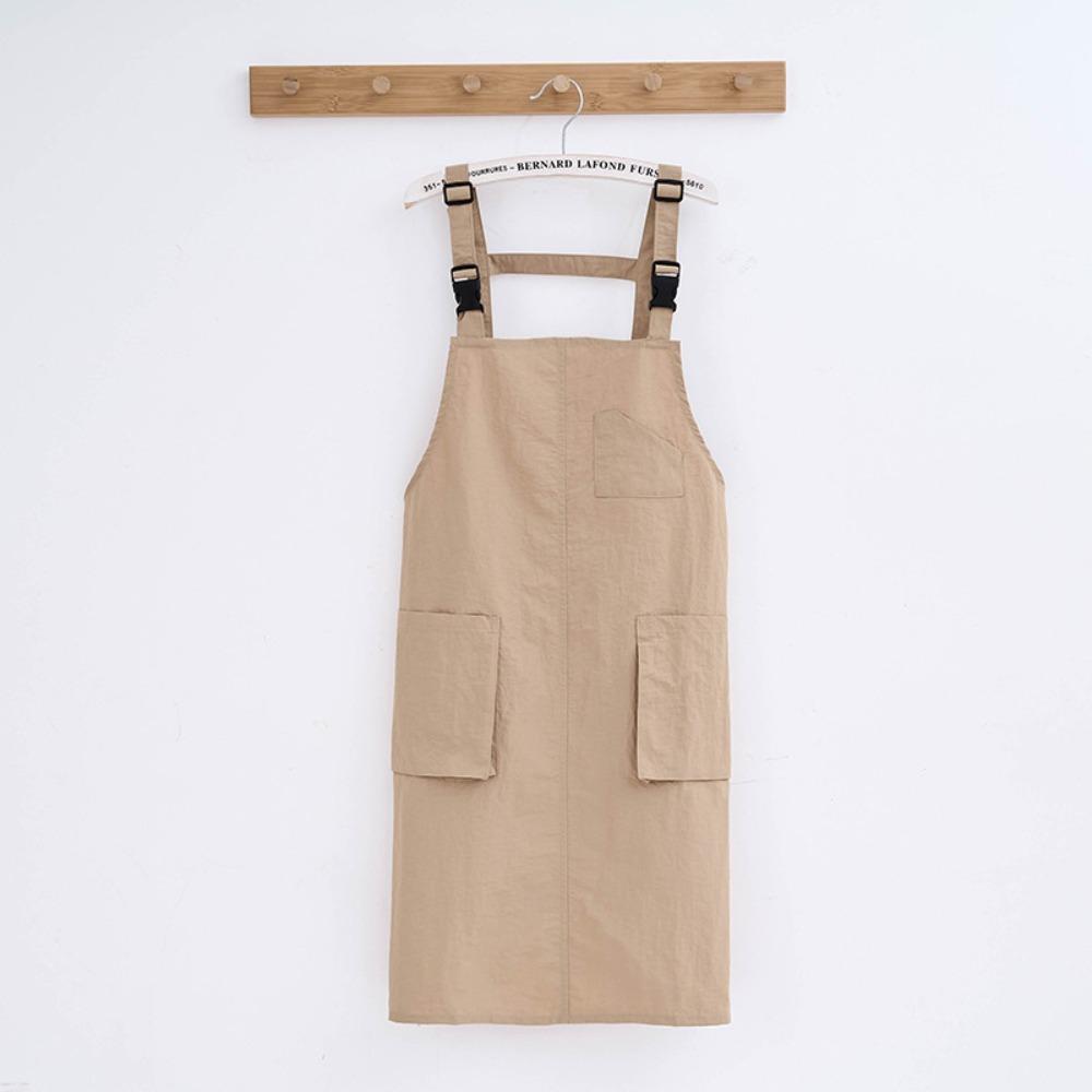 Fashion polyester Work Apron Waterproof Anti-fouling Japanese Apron with Pockets Oil-proof Kitchen Apron Unisex