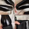 Grape Mother of the Same Style, British Temperament Square Head Chelsea Boots Thick Heel Thick Sole Leather Short Boots Women's 2025 Autumn and Winter