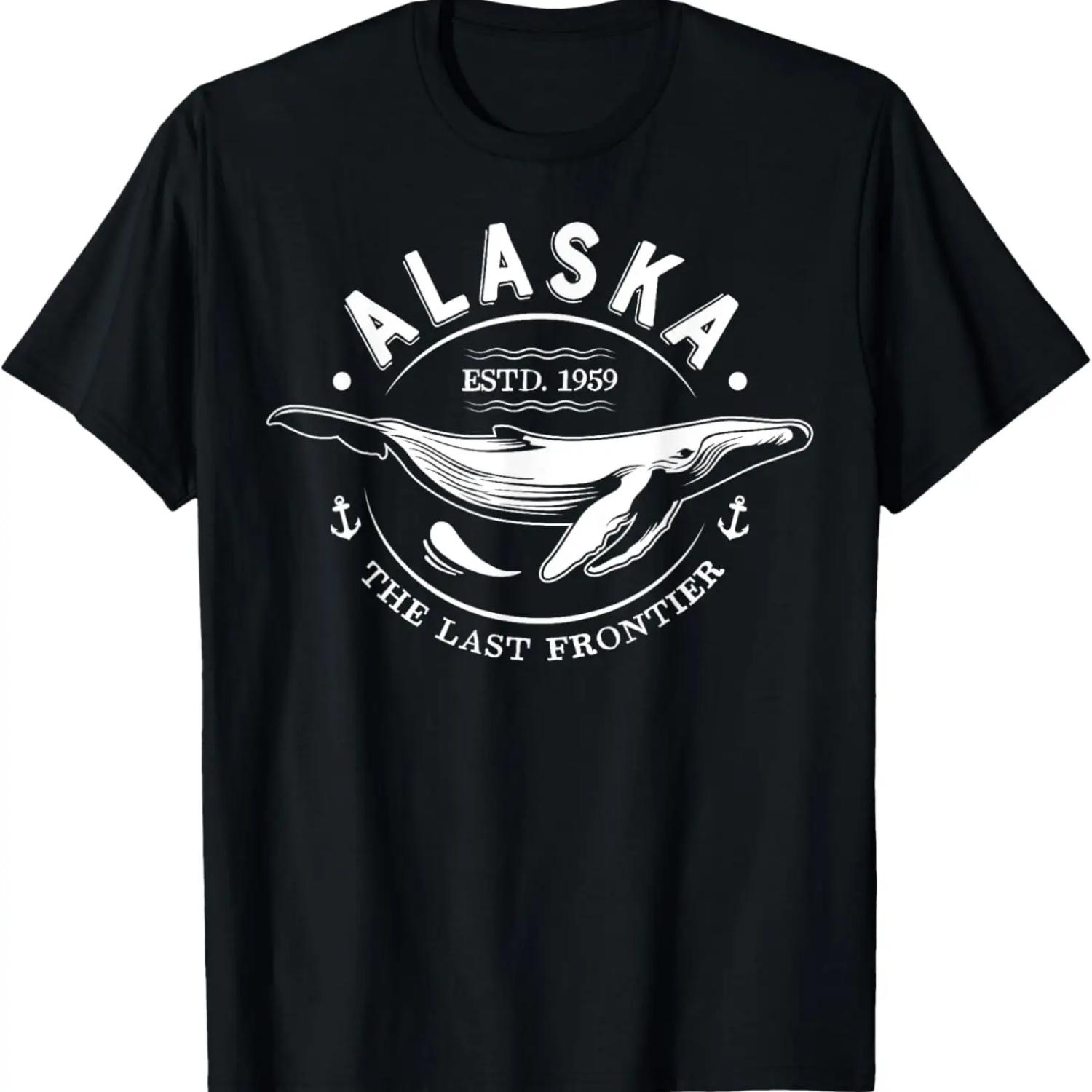 Alaska T Shirt The Last Frontier Whale Home Cruise Gifts Tee S чёрный