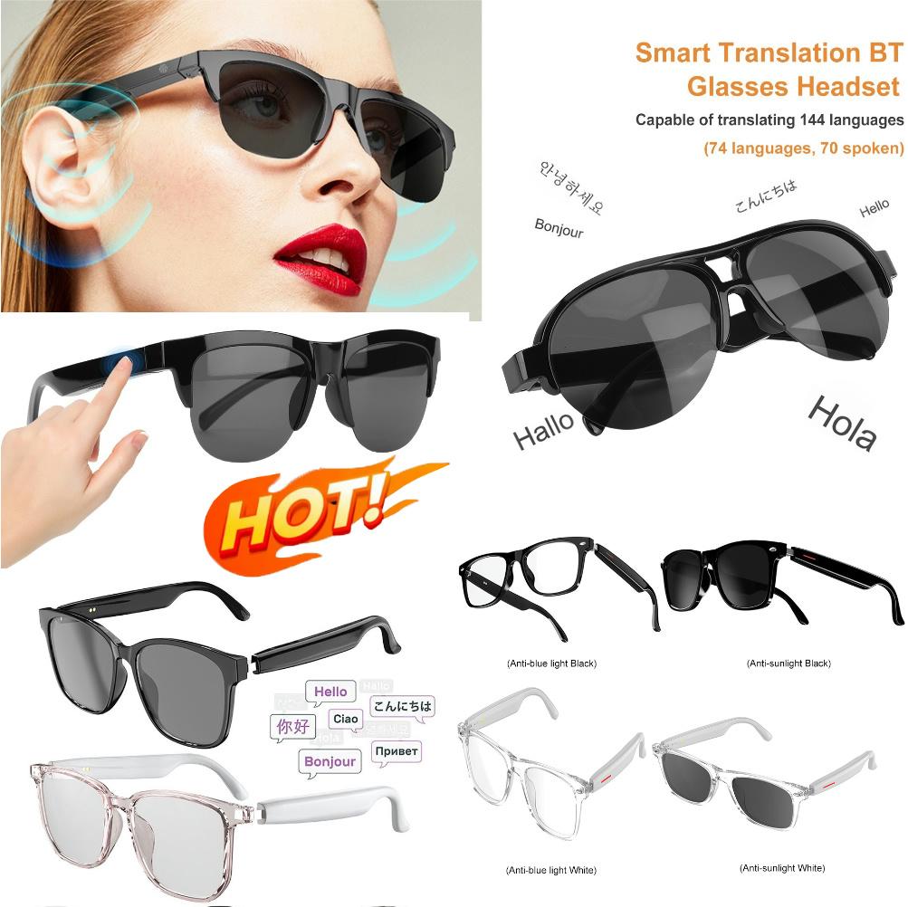 Smart Glasses 144 Languages Smart Glasses Translator Voice Assistant Wireless Translation Earbuds Translator Glasses & Headset