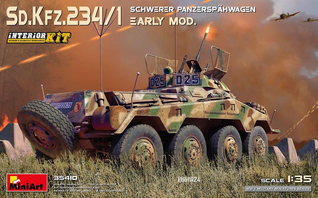 Miniart Germany Heavy Armored Personnel Carrier Early Model Interior Kit Plastic Model MA35410 1/35 Sd.Kfz.234/1