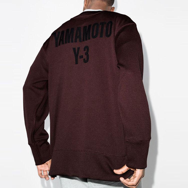 Y-3 FW21 Back Logo Mesh Pullover Long Sleeve T-Shirt Men Tops Brown GK4354