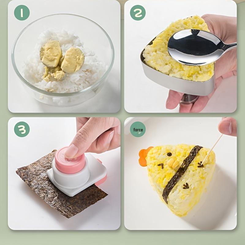 304 Stainless Steel Onigiri Mold - Japanese Triangle Sushi Rice Ball Maker Tool