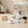Wooden Coffee Machine Toy Long-Lasting with Accessories