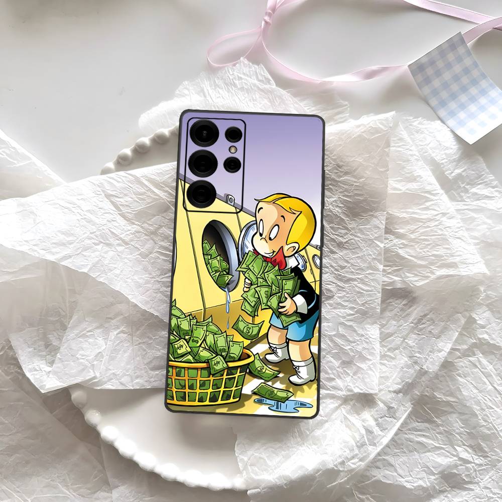 Cartoon Richie Rich Phone Case For Samsung S 24 Fe 25 Ultra Plus 20 Lite 21 30 22 23 24 22 Ultra 5G Fundas