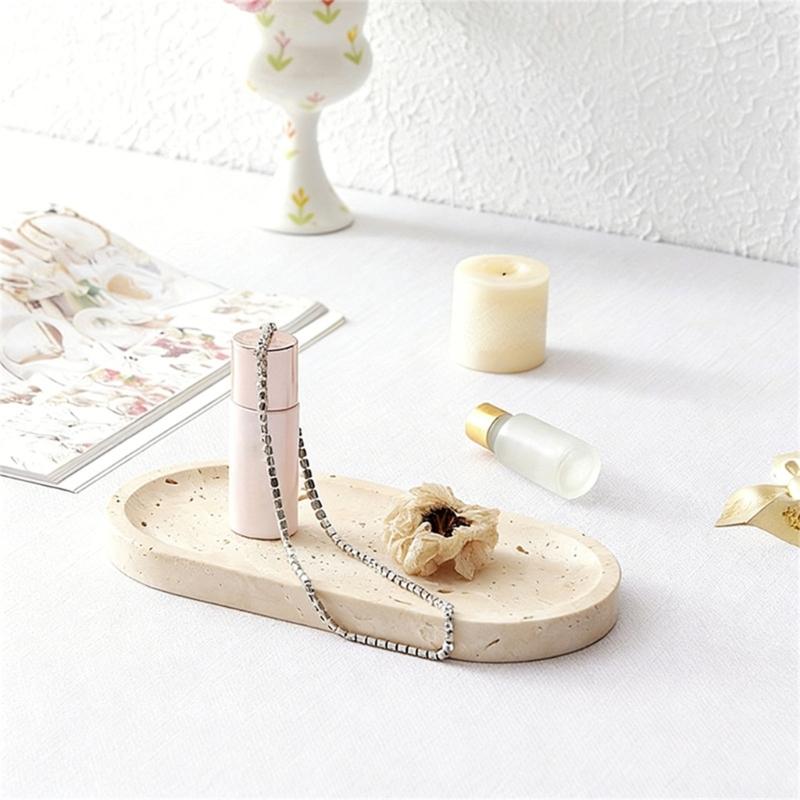 Unique Marble Vanity Tray For Displaying Perfume Bottles Trinkets And Makeup Accessories Storage Organizer