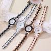 Women Fashion Stainless Steel Round Case Analog Quartz Bracelet Wrist Watch