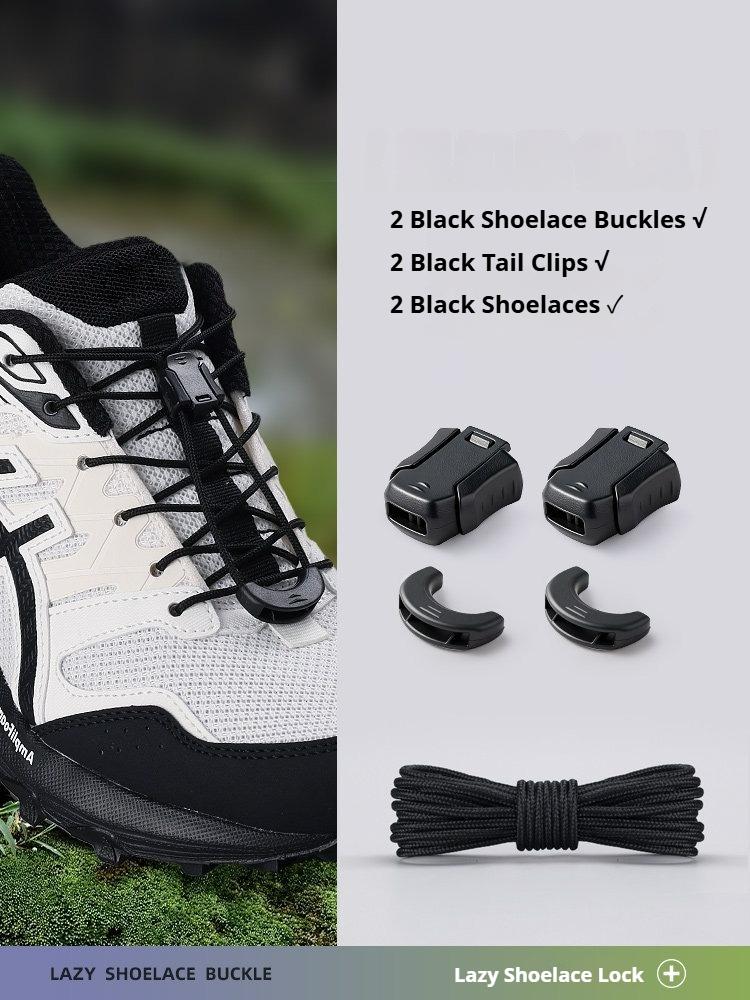 1 Paar No-Tie Schnürsenkel für Sneaker Faulenzer Schnürsenkel Schnalle Schneller Wechsel Einmal ziehen zum Mitnehmen Druckverschluss Einfaches An-/Ausziehen