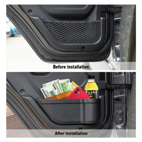 2x Car Rear Door Storage Pocket Box Organizer Tray for Jeep Wrangler JL JT 2018+