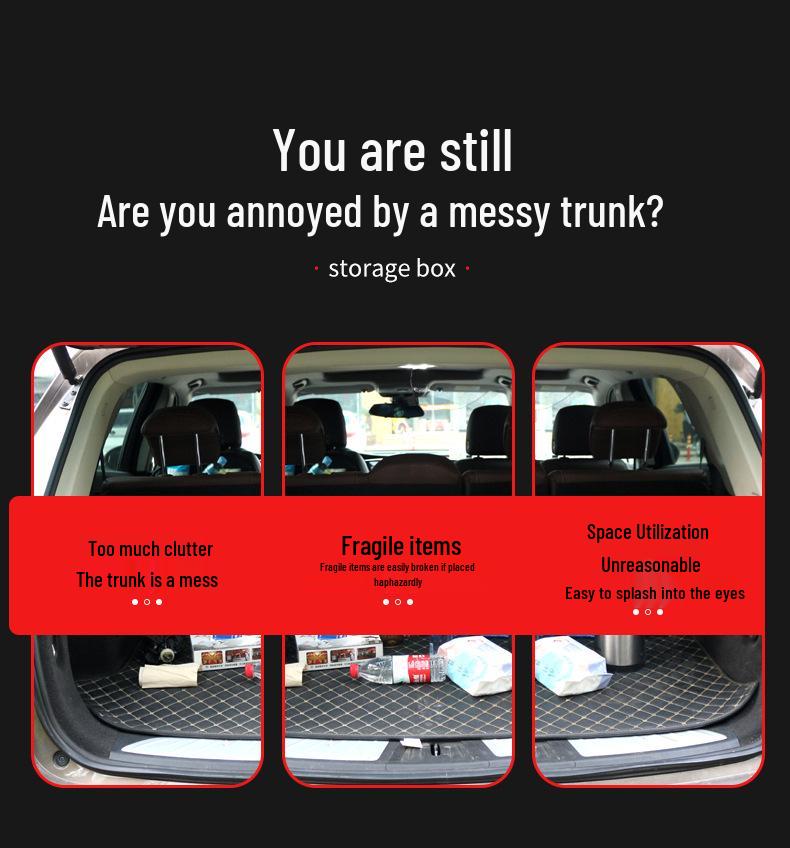 Trunk Storage Box: Multifunctional Folding Car Organizer with Logo-Printed Leather